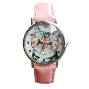 2019HOT Fashion Women Cat Pattern Clocks Leather Band Analog Quartz Vogue Wrist Watch Relogio Feminino Ladies' Gifts New Fashion