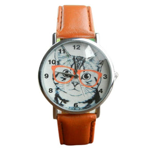 2019HOT Fashion Women Cat Pattern Clocks Leather Band Analog Quartz Vogue Wrist Watch Relogio Feminino Ladies' Gifts New Fashion