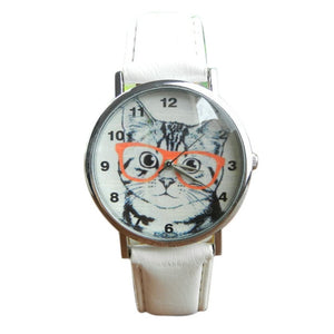 2019HOT Fashion Women Cat Pattern Clocks Leather Band Analog Quartz Vogue Wrist Watch Relogio Feminino Ladies' Gifts New Fashion