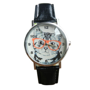 2019HOT Fashion Women Cat Pattern Clocks Leather Band Analog Quartz Vogue Wrist Watch Relogio Feminino Ladies' Gifts New Fashion