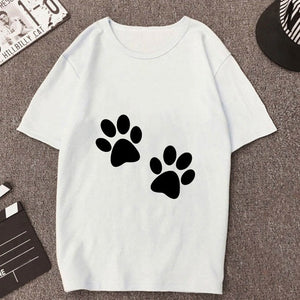 2019 New Summer T shirt Women Love cat printed t-shirt Tops clothes Fashion Cool tshirt female Harajuku Thin section 0-neck Te