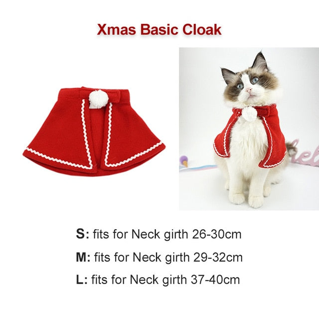 Pet Dog Cat Costume Christmas Antlers Hat Cloak Halloween Disguise Clothes For Cats Small Dogs New Year Suit Funny Pet Accessory