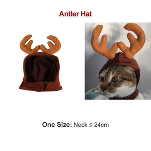 Pet Dog Cat Costume Christmas Antlers Hat Cloak Halloween Disguise Clothes For Cats Small Dogs New Year Suit Funny Pet Accessory