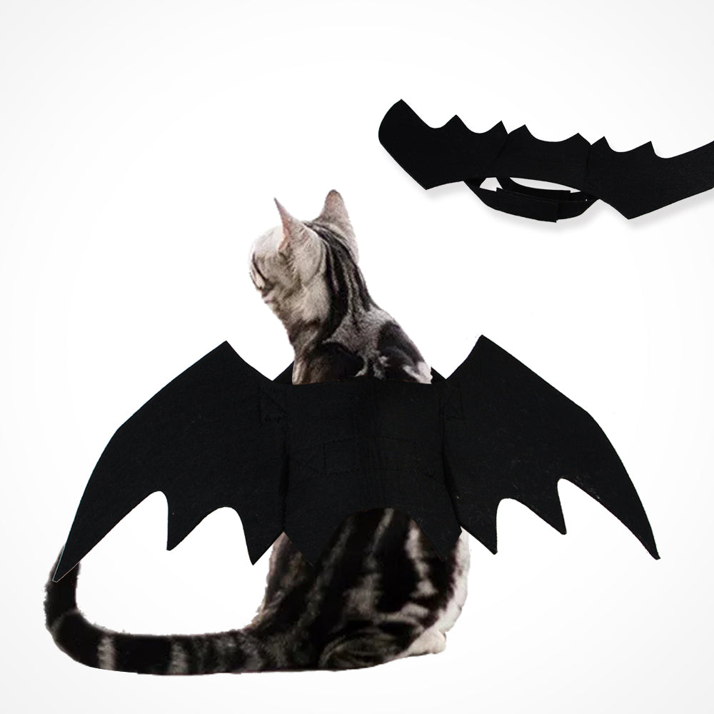Halloween Cat Bat Wings Collar Harness Decor Puppy Pet Cat Black Bat Dress Up Funny Wing Cat Clothes Accessory Christmas Gifts 4