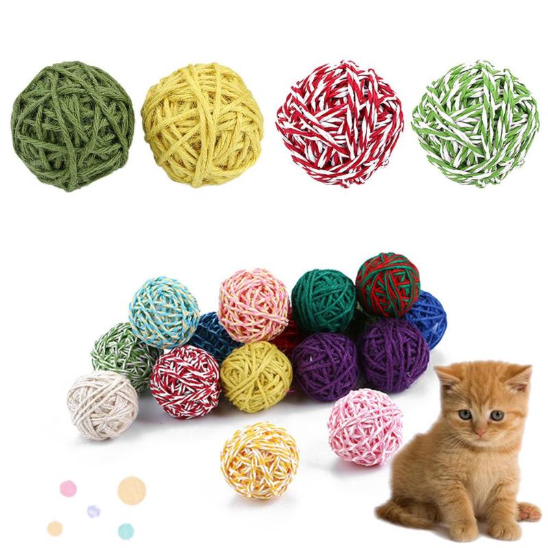 Cat Rolling Balls with Bell Interactive Cat Toys Play Chewing Rattle Scratch Catch Pet Kitten Cat Exrecise Toy Balls