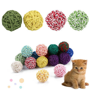 Cat Rolling Balls with Bell Interactive Cat Toys Play Chewing Rattle Scratch Catch Pet Kitten Cat Exrecise Toy Balls