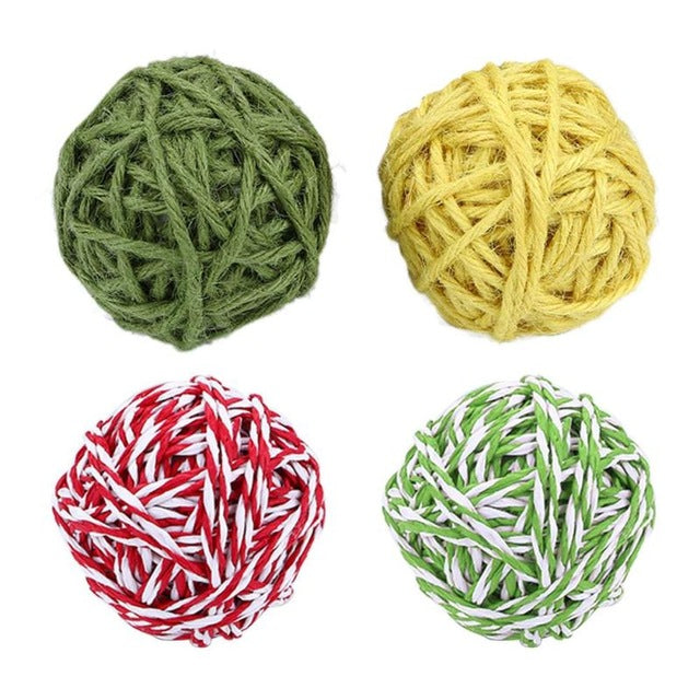 Cat Rolling Balls with Bell Interactive Cat Toys Play Chewing Rattle Scratch Catch Pet Kitten Cat Exrecise Toy Balls