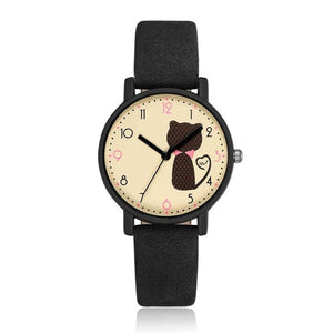 Cute Cat Printed Women Watches Matte Leather Band Quartz Wrist Watch Clock Ladies Girl Casual Sport Watches reloj mujer 2018