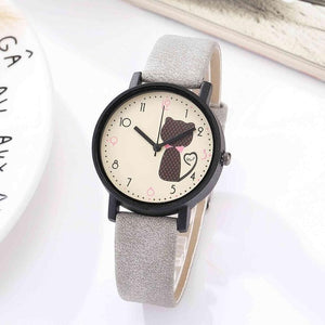 Cute Cat Printed Women Watches Matte Leather Band Quartz Wrist Watch Clock Ladies Girl Casual Sport Watches reloj mujer 2018
