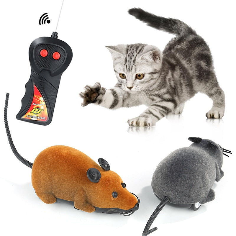 2018 Hot Sale New Colorful Funny Pet Cat Mice Toy Wireless RC Gray Rat Mice Toy Remote Control Mouse for Kids Toys Freeshipping