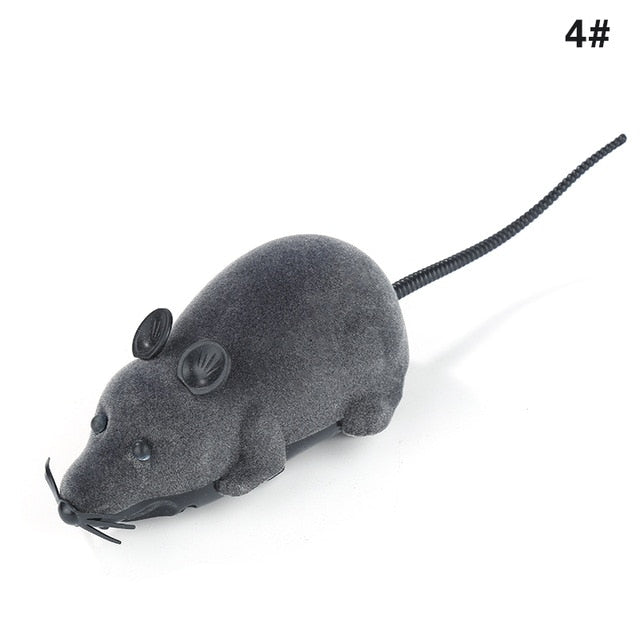 2018 Hot Sale New Colorful Funny Pet Cat Mice Toy Wireless RC Gray Rat Mice Toy Remote Control Mouse for Kids Toys Freeshipping